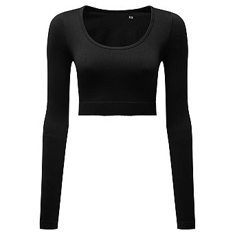 TriDri Womens/Ladies Ribbed Seamless 3D Crop Top