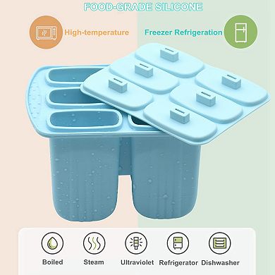 Silicone Popsicle Molds Reusable 6pc