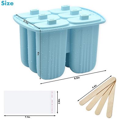 Silicone Popsicle Molds Reusable 6pc