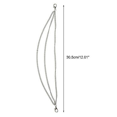 12.01" Adjustable Handbag Strap for Crossbody Use 1Pc Silver Tone