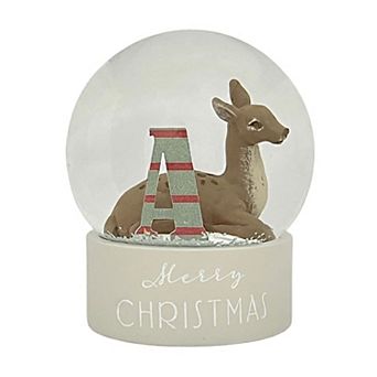 St. Nicholas Square® Deer Monogram Christmas Snow Globe Table Decor