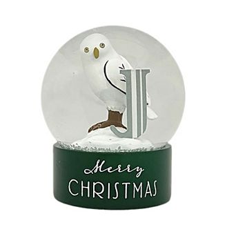 St. Nicholas Square® Snow Owl Monogram Christmas Snow Globe Table Decor