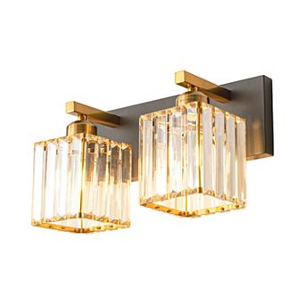 ZLAIQB 12.59" 2-Light Modern Crystal Bathroom Wall Lamp