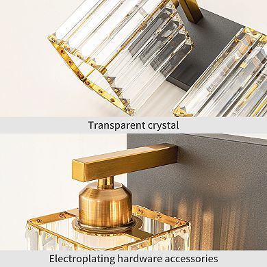 ZLAIQB 12.59" 2-Light Modern Crystal Bathroom Wall Lamp