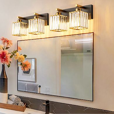 ZLAIQB 12.59" 2-Light Modern Crystal Bathroom Wall Lamp