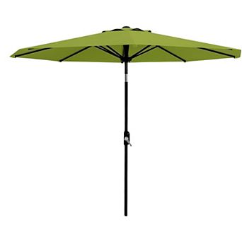 9 ft Outdoor Patio Umbrella 8 Sturdy Ribs Outdoor Table Umbrella with Crank Lift & Push Button Tilt
