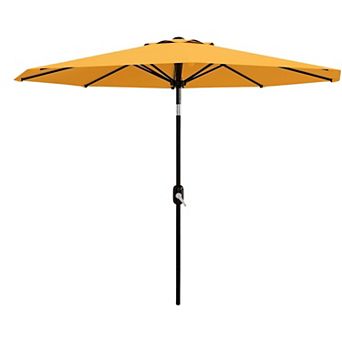 9 ft Outdoor Patio Umbrella 8 Sturdy Ribs Outdoor Table Umbrella with Crank Lift & Push Button Tilt