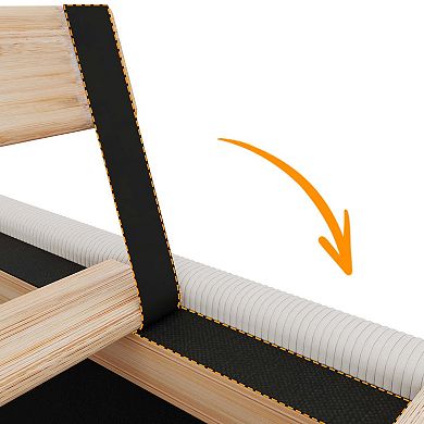 Wingback Velvet Platform Bed with LED Lights, Storage Bookcase Headboard, Wooden Slats Support