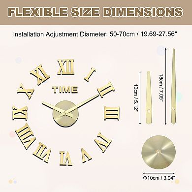 19.69-27.56 Inch Modern Frameless DIY Wall Clock 1Pc