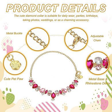 Gold Chain Pets Pearls Adjustable Crystal Rhinestones Wedding Metal 1Pc