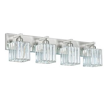 Modern Crystal Vanity Light, Sleek Metal Wall Sconce for Bathroom, Bedroom Vanity Mirror