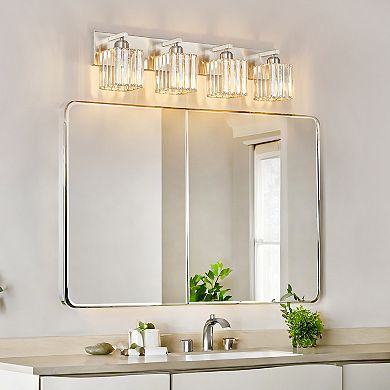 Modern Crystal Vanity Light, Sleek Metal Wall Sconce for Bathroom, Bedroom Vanity Mirror