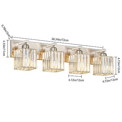 Modern Crystal Vanity Light, Sleek Metal Wall Sconce for Bathroom, Bedroom Vanity Mirror