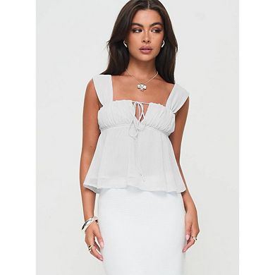 Women's Square Neck Sleeveless Tie Front Strap Vest Tank Tops Casual Solid Color Crop Top