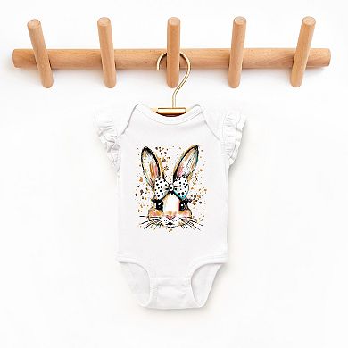Coquette Bunny Dot Bow - Baby Flutter Sleeve Bodysuit