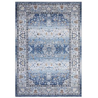 Vintage Grid Area Rug Low Pile Pet Friendly Non Slip Vacuum Clean Carpet for Kid's Room Dining Room