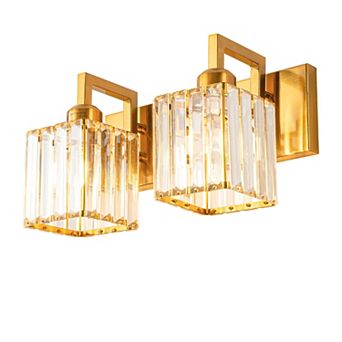 ZLAIQB 12.59" 2-Light Modern Crystal Bathroom Wall Lamp