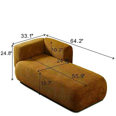 Right Hand Facing Upholstered Chaise Lounge