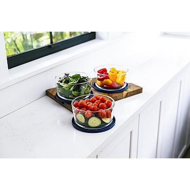 Dura Living™ 6-Piece, 4 Cup Glass Food Round Stackable Storage Set