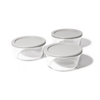 Dura Living™ 6 pc 4 cup Glass Food Round Stackable Storage Set