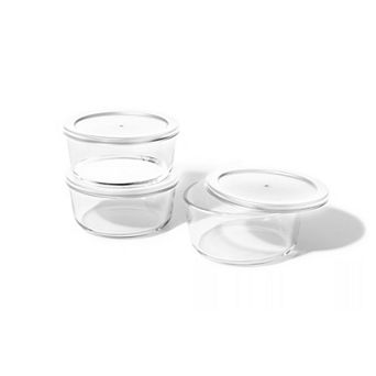 Dura Living™ 6 pc 4 cup Glass Food Round Stackable Storage Set