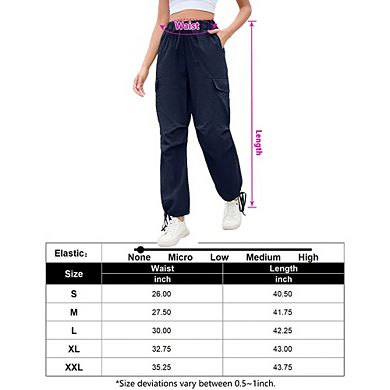 Cargo Jogger Parachute Pants For Women Casual Baggy Low Waist Drawstring Light Y2K Pants