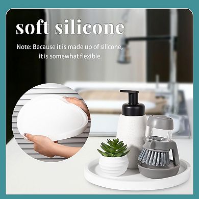 Silicone Round Bathroom Tray Countertop