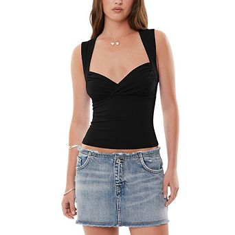 Women's Casual Sleeveless Crop Tops Summer Sweetheart Neck Backless Tank Top Basics Clothes
