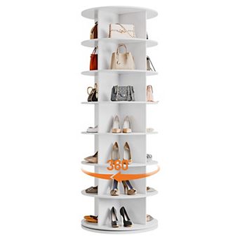 7 tier Rotating Shoe Rack Tower 360° Spinning Freestanding Shoe Organizer for Closet and Entryway