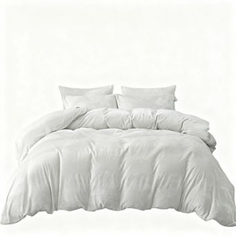 Ultra Soft Velvet Duvet Cover Set - 3 pc Queen Size, Elegant Design, Secure Fit