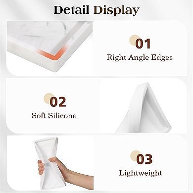 Bathroom Vanity Tray Silicone Counter Tray 2pc