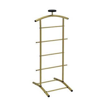 Kings Brand Furniture Metal Suit Valet Stand with Tie Bar, Tray & Trouser Bar Freestanding Clothes