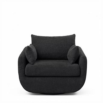 360° Swivel Modern Armchair, Upholstered Reading Chair for Living Room Bedroom Study Room