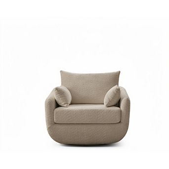 360° Swivel Modern Armchair, Upholstered Reading Chair for Living Room Bedroom Study Room