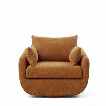 360° Swivel Modern Armchair, Upholstered Reading Chair for Living Room Bedroom Study Room