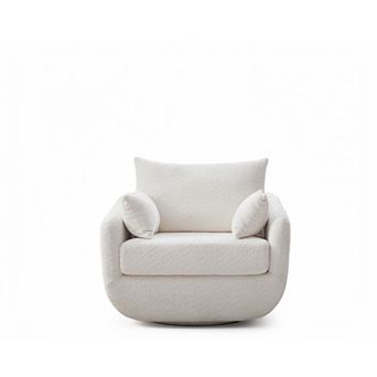 360° Swivel Modern Armchair, Upholstered Reading Chair for Living Room Bedroom Study Room
