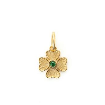 Belinda Jewelz 18k Gold Plated Vermeil Emerald Clover Charm