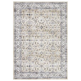 Vintage Area Rug Machine Washable Low Pile Pet Friendly Foldable Floor Cover for Living Room