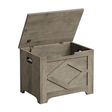 23.6" Storage Bench ,Wooden Toy Chest with Safety Hinge, Multi-Functional Entryway,Easy Assembly