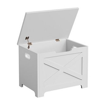 23.6" Storage Bench ,Wooden Toy Chest with Safety Hinge, Multi-Functional Entryway,Easy Assembly