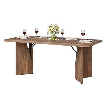 71 " Rectangular Dining Table for 6 People, Farmhouse Kitchen Table with Large Tabletop,table only