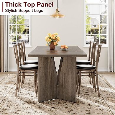 71 " Rectangular Dining Table for 6 People, Farmhouse Kitchen Table with Large Tabletop,table only