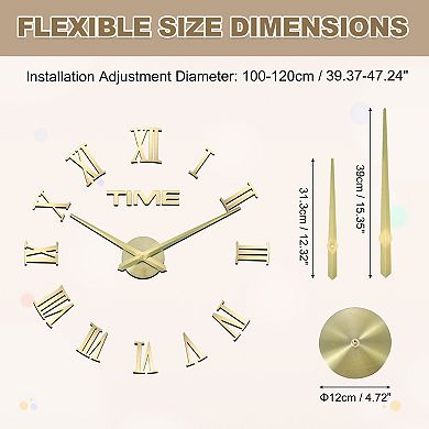 39.37-47.24 Inch Modern Frameless DIY Wall Clock 1Pc