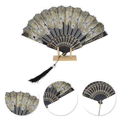 Rose Lace with Tassel Folding Fan 1 Pc