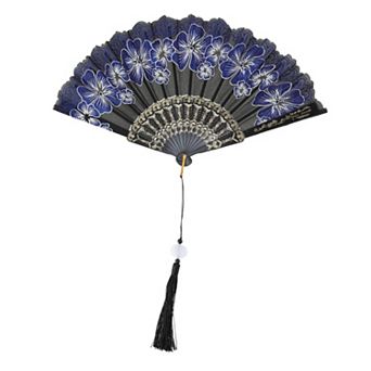 Rose Lace with Tassel Folding Fan 1 pc