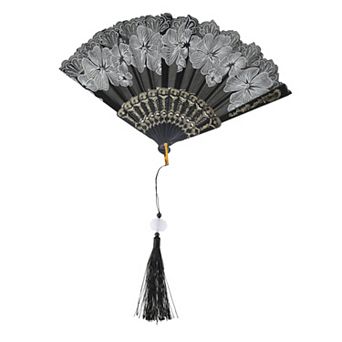 Rose Lace with Tassel Folding Fan 1 pc