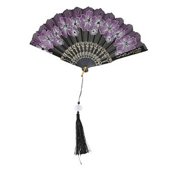 Rose Lace with Tassel Folding Fan 1 pc