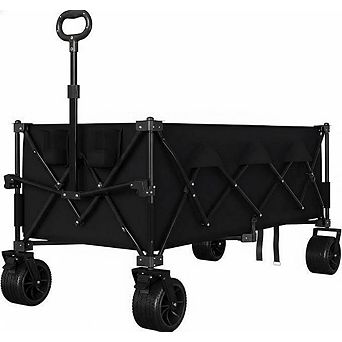 Foldable Wagon for Beach,Extra Large Collapsible Foldable Wagon for Camping,Extended with Cup Holder