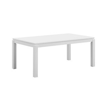 Kings Brand Furniture Modern White Dining Table with Solid Wood Construction
