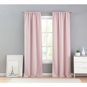 Kate Aurora 2 pc Kids Metallic Stars Room Darkening Rod Pocket Window Curtain Panels